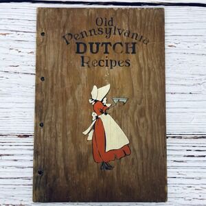 Vintage Old Pennsylvania Dutch Recipes Cook Book Wooden Cover  - Cover Only